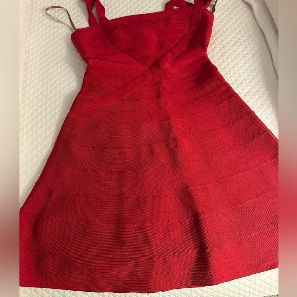 Herve Leger red minidress - Picture 11 of 13